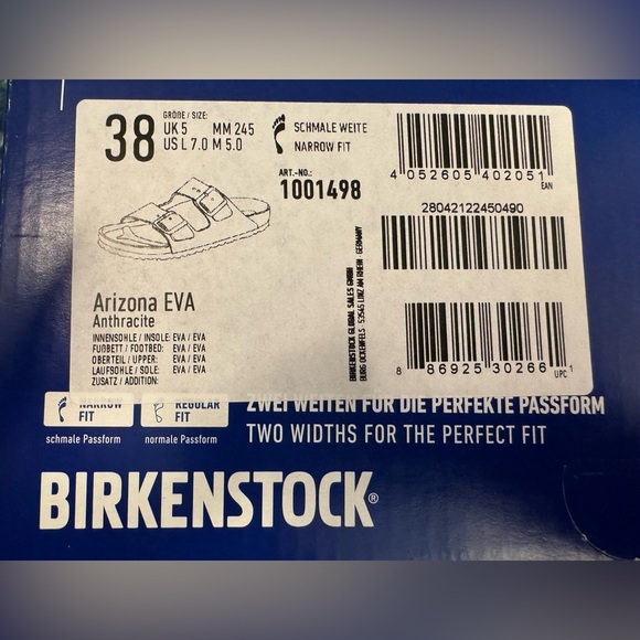 Birkenstock Arizona EVA Slide Sandals Anthracite Women’s Size 7 - Picture 10 of 10